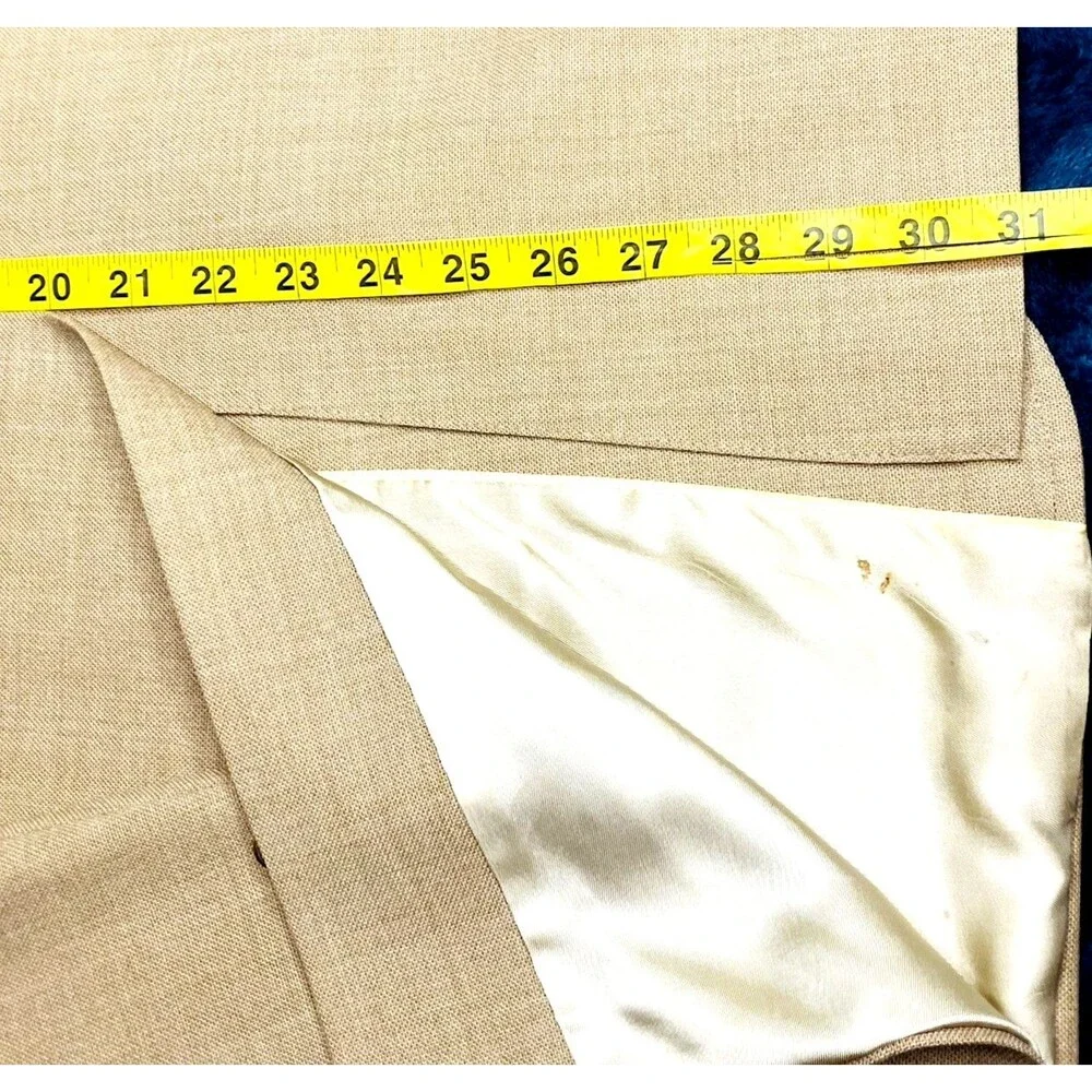 Chaps Ralph Lauren Vtg Sport Coat Hopsack 42 44 Silk Wool Tan USA Preppy Blazer